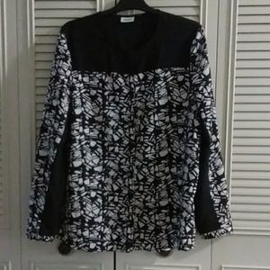 DKNYC Printed Longsleeve Blouse